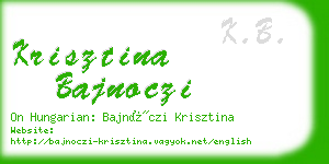 krisztina bajnoczi business card